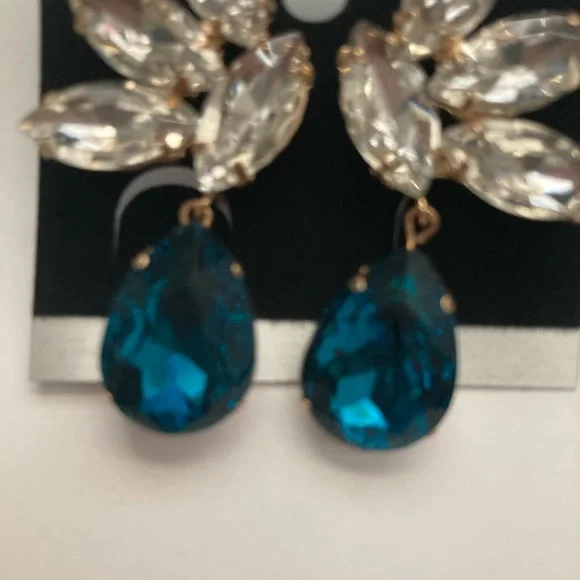 Crystal clip on earrings wedding cocktail - Picture 2 of 3